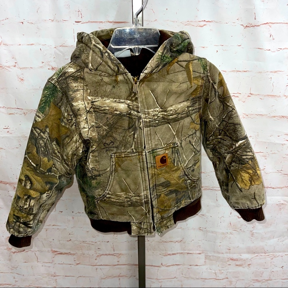 Carhartt realtree hooded warm coat kids size 6
